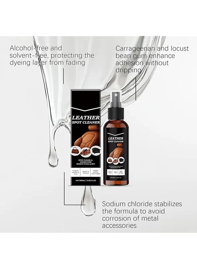 KASTWAVE Leather Spot Cleaner Conditioner, Natural Plant-Based Leather Cleaner For Shoes, Boots, Car Seats, Furniture Purse, Stain Remover, Uv Protection (100Ml) - Image 5