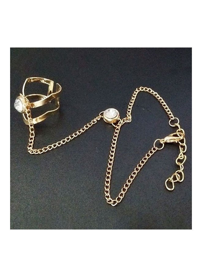 NIBEMINENT - Hollow Geometric Rhinestone Inlaid Ring Bracelet - Image 1