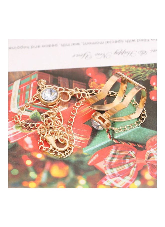 NIBEMINENT - Hollow Geometric Rhinestone Inlaid Ring Bracelet - Image 1