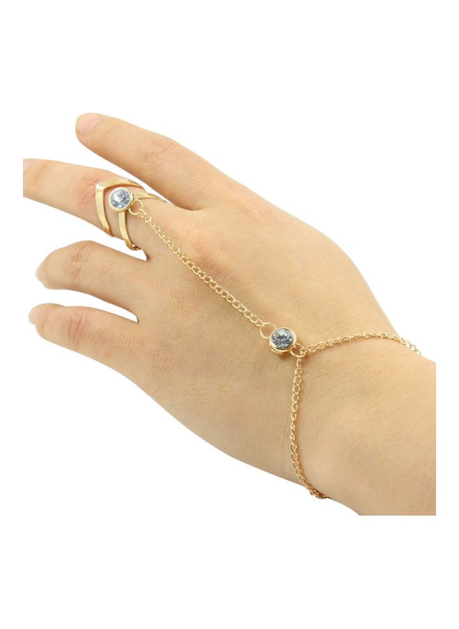 NIBEMINENT - Hollow Geometric Rhinestone Inlaid Ring Bracelet - Image 1