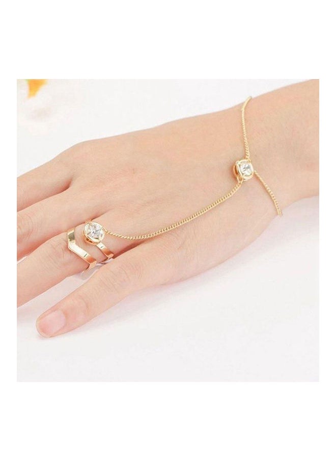 NIBEMINENT - Hollow Geometric Rhinestone Inlaid Ring Bracelet - Image 1