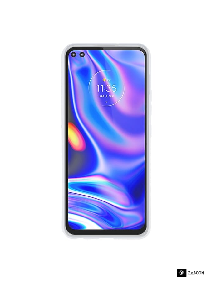 Green Tiger TPU Phone Case For Motorola One 5G(Transparent White) - Image 2