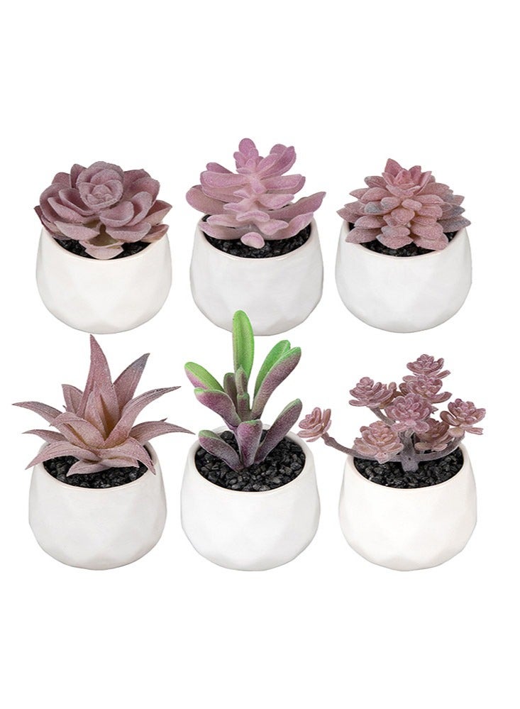 بيرفيي مجموعة من 6 صبار اصطناعي واقعي بدون الحاجة للصيانة وآمن، ديكور جمالي لأي مكان - Image 1