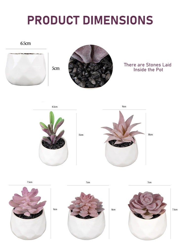 بيرفيي مجموعة من 6 صبار اصطناعي واقعي بدون الحاجة للصيانة وآمن، ديكور جمالي لأي مكان - Image 5