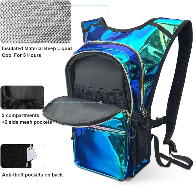 Mothybot Hydration Backpack Pack, Water Backpack 20L Capacities Included 2L Hydration Bladder, Festival Essential - Rave Hydration Pack Hydropack Hydro for Hiking, Running, Biking, Festival Gear - Image 5