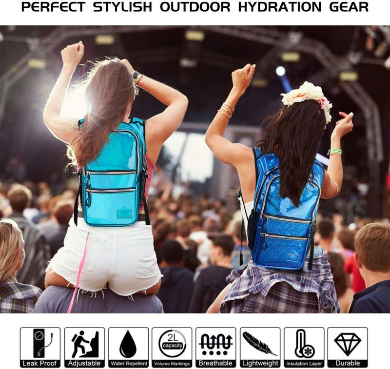 Mothybot Hydration Backpack Pack, Water Backpack 20L Capacities Included 2L Hydration Bladder, Festival Essential - Rave Hydration Pack Hydropack Hydro for Hiking, Running, Biking, Festival Gear - Image 4