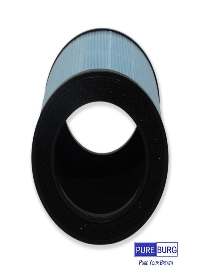 PUREBURG فلتر بديل من بيوربيرغ متوافق مع أجهزة تنقية الهواء هومفانا H201 وتيك بين JH50G-M، عبوة من قطعتين، فلتر H13 HEPA مع كربون نشط، فلتر ثنائي في واحد، ثلاث مراحل لتنقية الهواء من الغبار والمركبات العضوية المتطايرة. - Image 2