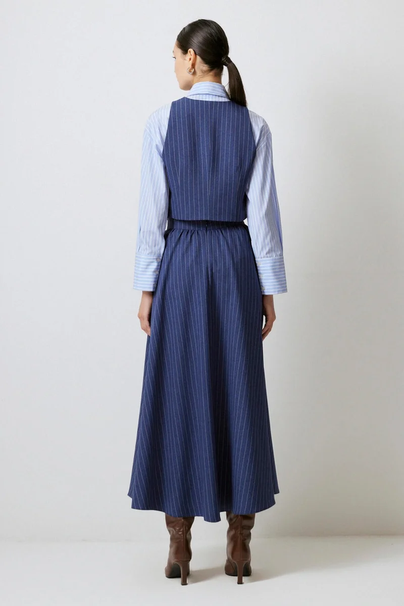 توتشي Striped Vest Skirt Set