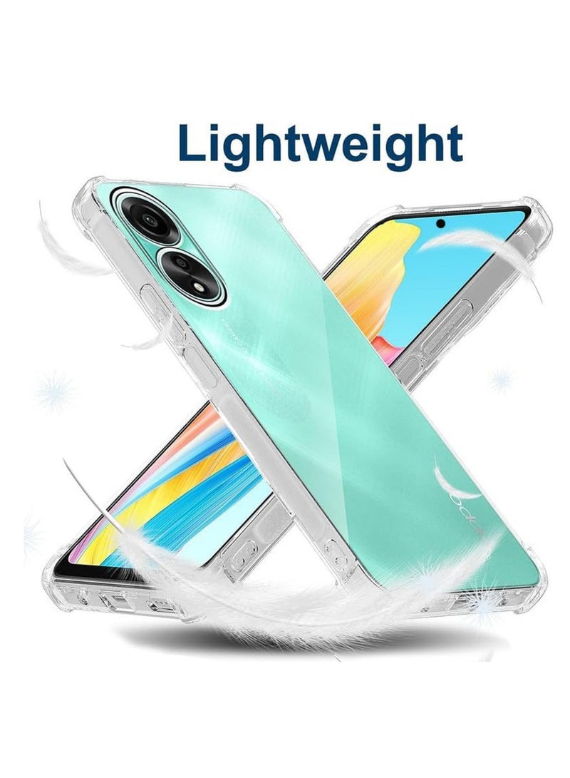 Techie حافظة Oppo A58 وحزمة واقي الشاشة مجمعة 2 في 1 - حافظة شفافة من TPU مع واقي زجاجي مقسى بدقة HD - Image 5