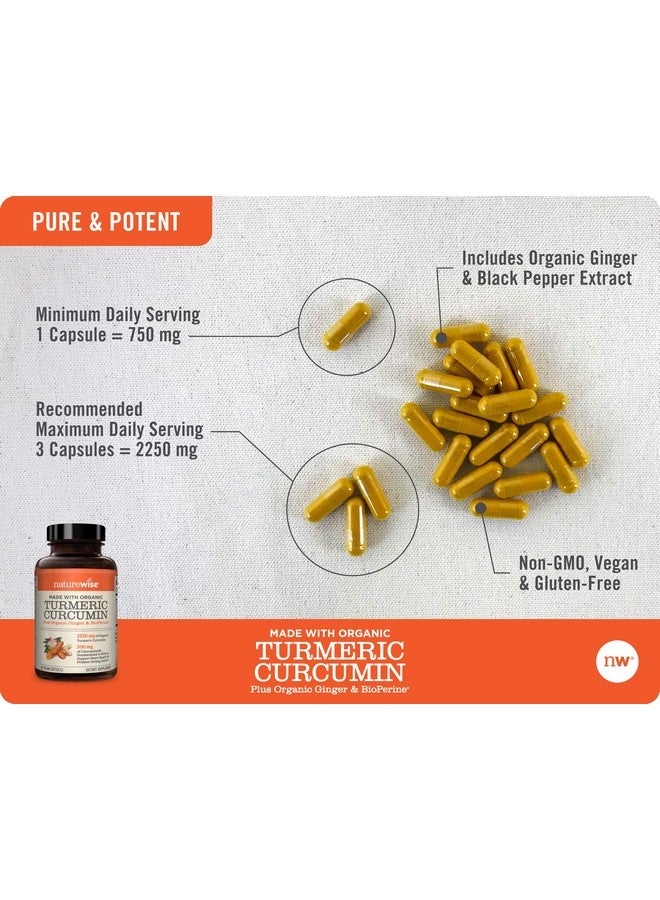 NatureWise Curcumin Turmeric 2250Mg ; 95% Curcuminoids & Bioperine Black Pepper Extract ; Advanced Absorption For Cardiovascular Health Joint Support ; Gluten Free Nongmo [1 Month Supply 90 Count] - Image 3