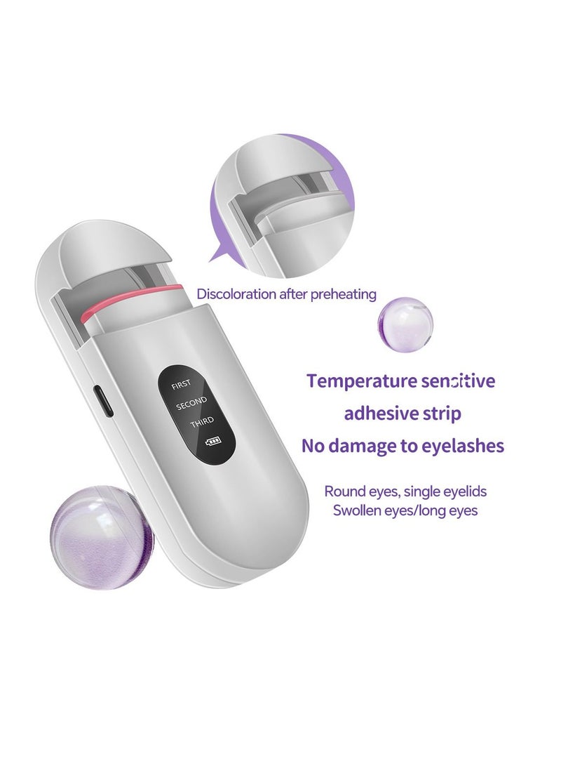 Generic Heated Eyelash Curler Rechargeable Electric Eyelash Curler Handheld Heated Eyelash Curler 2 Heating Modes with Induction Heating Silicone Pad Quick and Natural Curling Eyelashes Long Lasting  - Image 4
