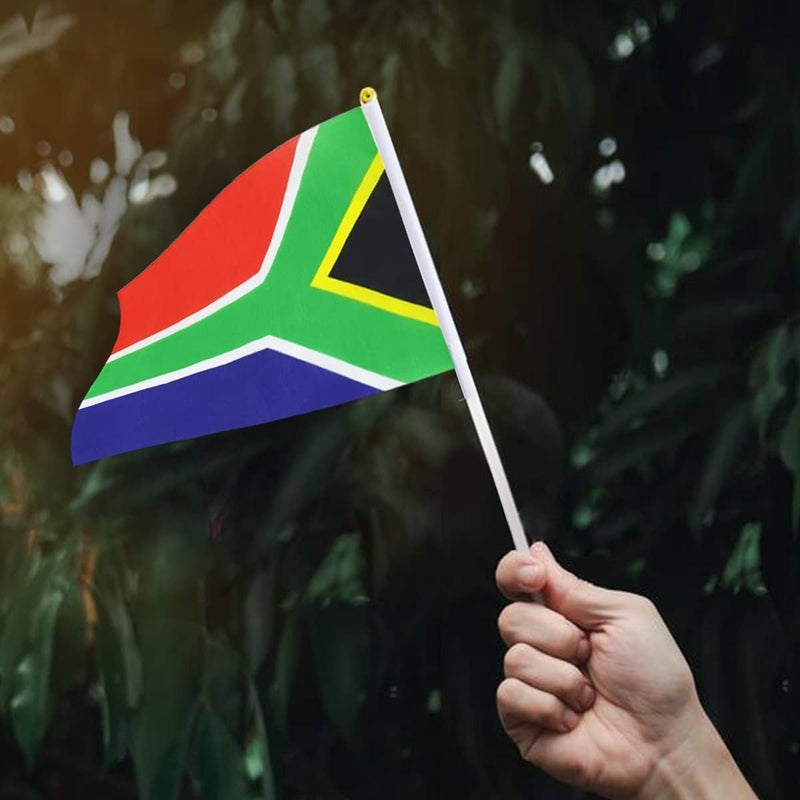 mflagperft South Africa Flag South African Flag, Small Mini Handheld South Africa Flags on Stick, Ideal for Party Parades Sports Events Patriotic Festival Decorations - Image 5