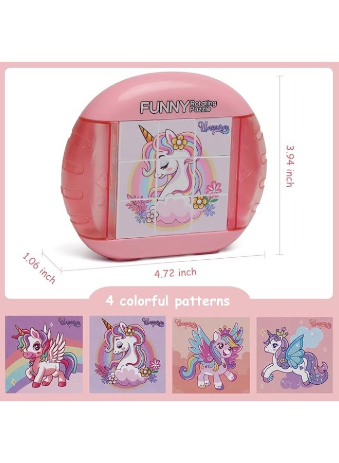 Rotating Puzzle for Kids 3 4 5 6 7 8 Year Old, 4 Puzzles in 1, Toddlers Travel, Car, Airplane, Road Trip Activities, Fine Motor Skills, Fidget, Gift for Boys  Girls Ages 3+ (Alicorn) - Image 2