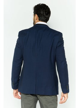 Jules Men Slim Fit Plain Blazer, Navy  - Image 2