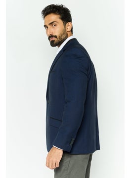 Jules Men Slim Fit Plain Blazer, Navy  - Image 3