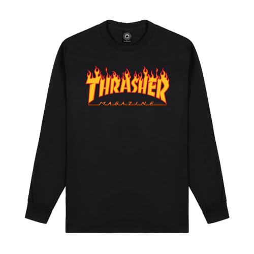Thrasher Flame Logo Long Sleeve T-Shirt Black Large - Image 1