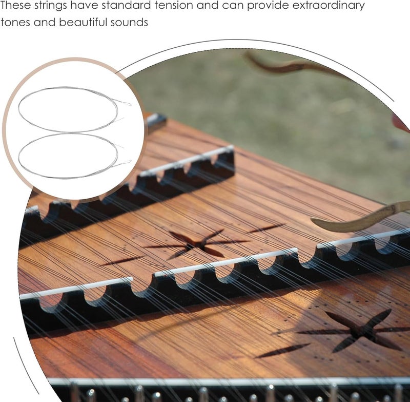 BESTonZON 2Pcs Steel Dulcimer Replacement Strings for Musical Instruments Clear Sound Steel Strings Easy to Install for Players and Musicians - Image 5