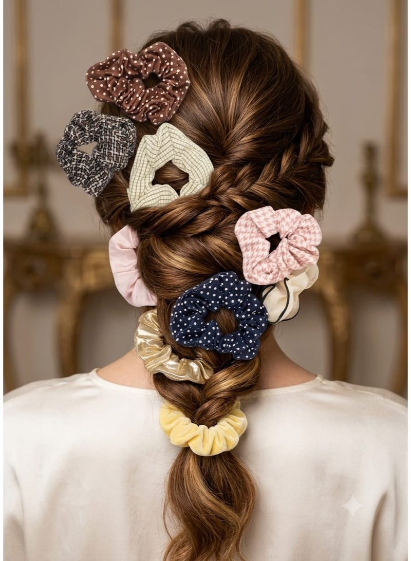 4 توكة شعر استيك  بنقشات والوان متعددة - Image 1