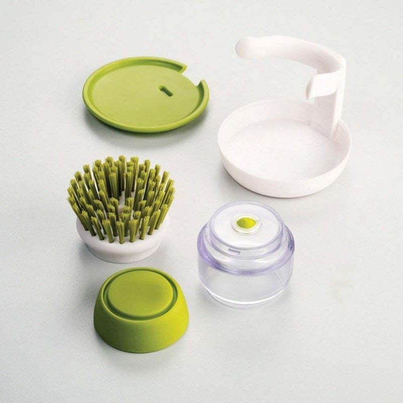 Raiyaraj Cleaning Brush with Soap Dispenser Brush with Storage Stand Self Dispenser Cleaning Brush Washbasin Palm Scrub Soap Dispenser Washingup Brush Multicolor - Image 4