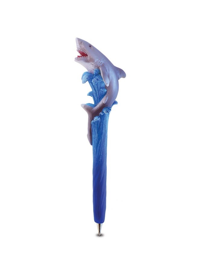 Puzzled Planet Pens Biting Shark Novelty Pen - Fun And Unique Kids And Adults Ballpoint Pen, Colorful Sea Life Writing Pen Instrument For School And Office Desk Decor  - Image 1