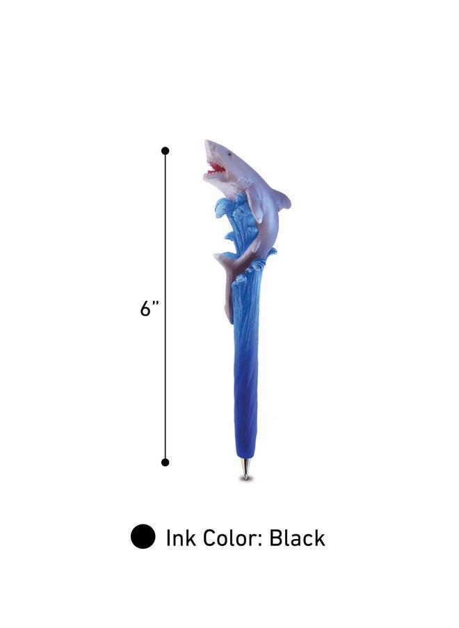 Puzzled Planet Pens Biting Shark Novelty Pen - Fun And Unique Kids And Adults Ballpoint Pen, Colorful Sea Life Writing Pen Instrument For School And Office Desk Decor  - Image 2