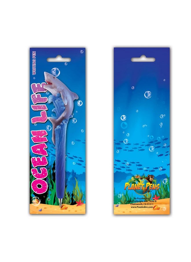 Puzzled Planet Pens Biting Shark Novelty Pen - Fun And Unique Kids And Adults Ballpoint Pen, Colorful Sea Life Writing Pen Instrument For School And Office Desk Decor  - Image 4
