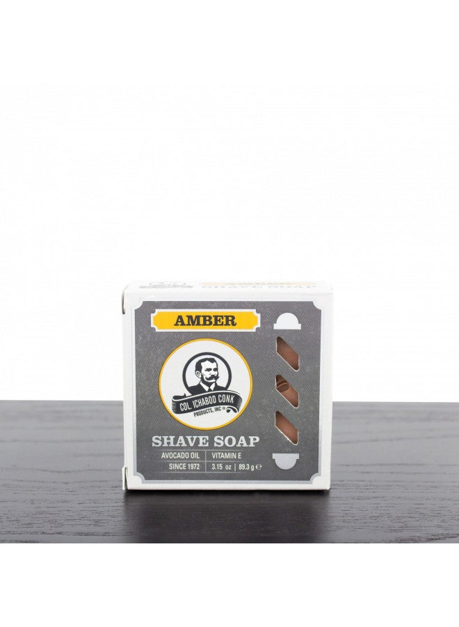Col Conk Colonel Ichabod Conk AMBER Super Bar Shave Soap 3-3/4 oz - Extra Large Size - Image 1