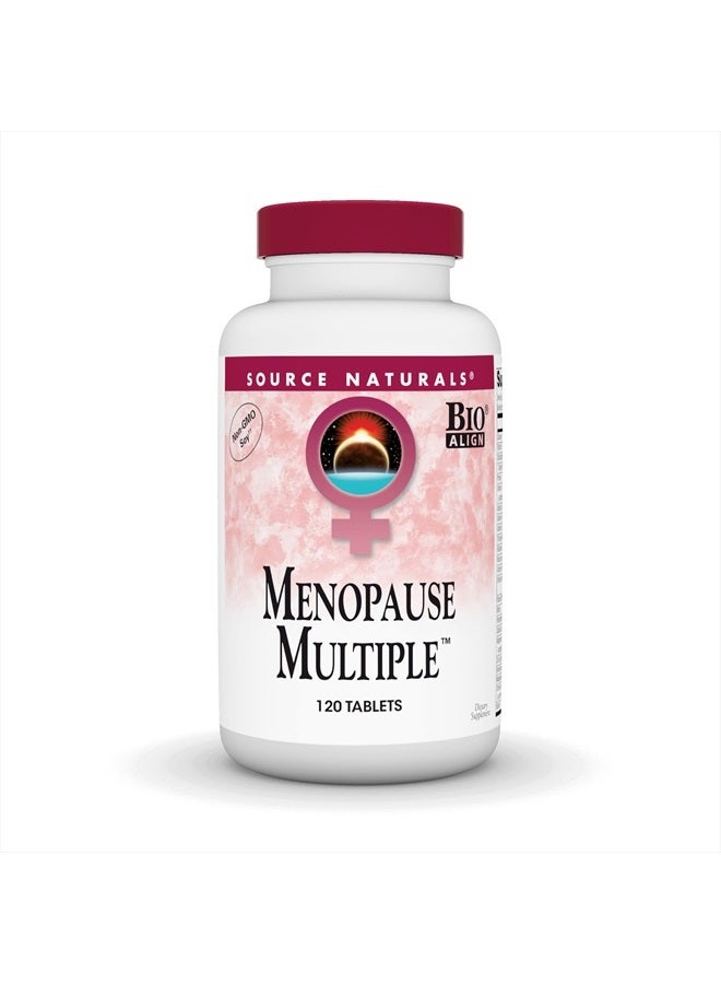 Source Naturals مكملات انقطاع الطمث، صويا غير معدلة وراثيًا - تركيبة متوافقة حيويًا - 120 قرص - Image 1