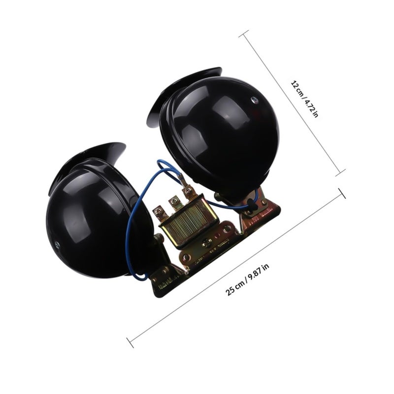 Dual Tone Snail Horn 12V Loud Black Electronic Car Motorcycle Truck Scooter Replacement - Image 3