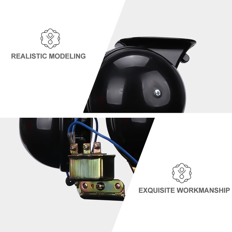 Dual Tone Snail Horn 12V Loud Black Electronic Car Motorcycle Truck Scooter Replacement - Image 4