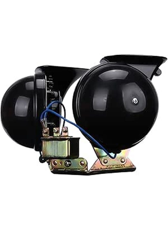 Dual Tone Snail Horn 12V Loud Black Electronic Car Motorcycle Truck Scooter Replacement - Image 1