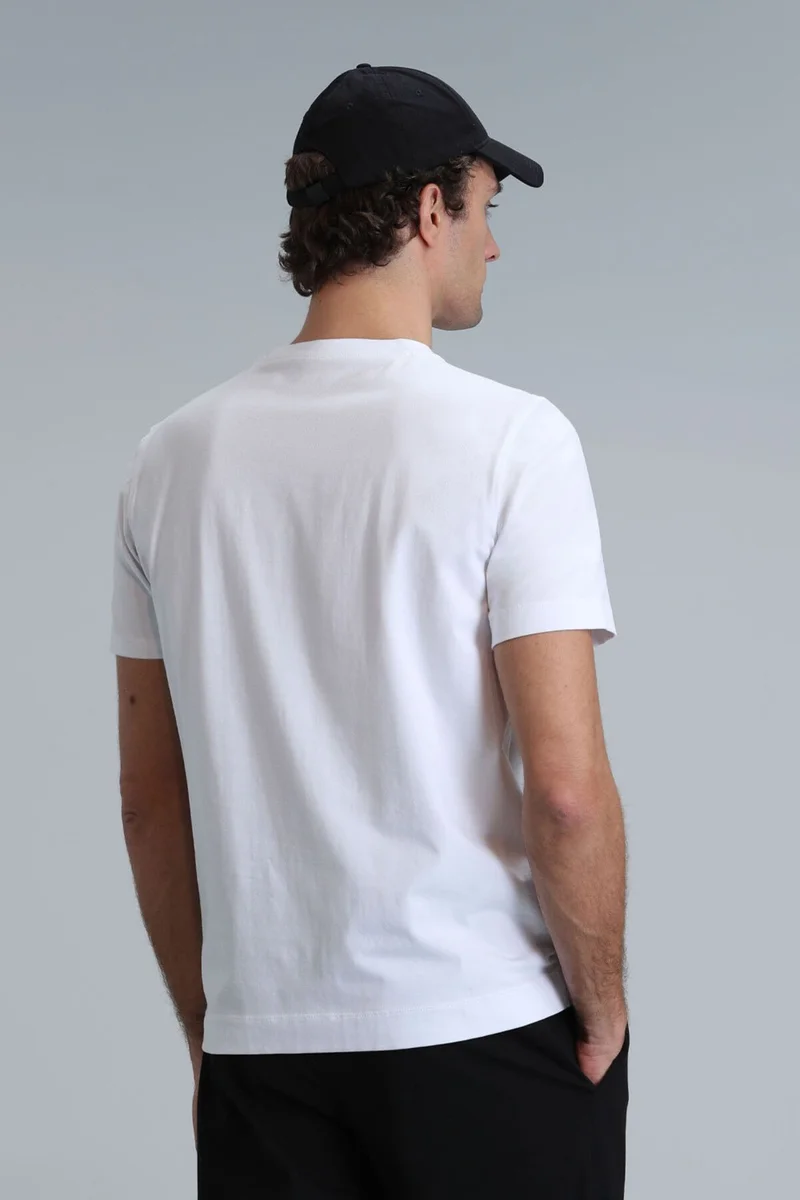 لوفيان Men's Tony Modern Graphic T-Shirt 111020190 White