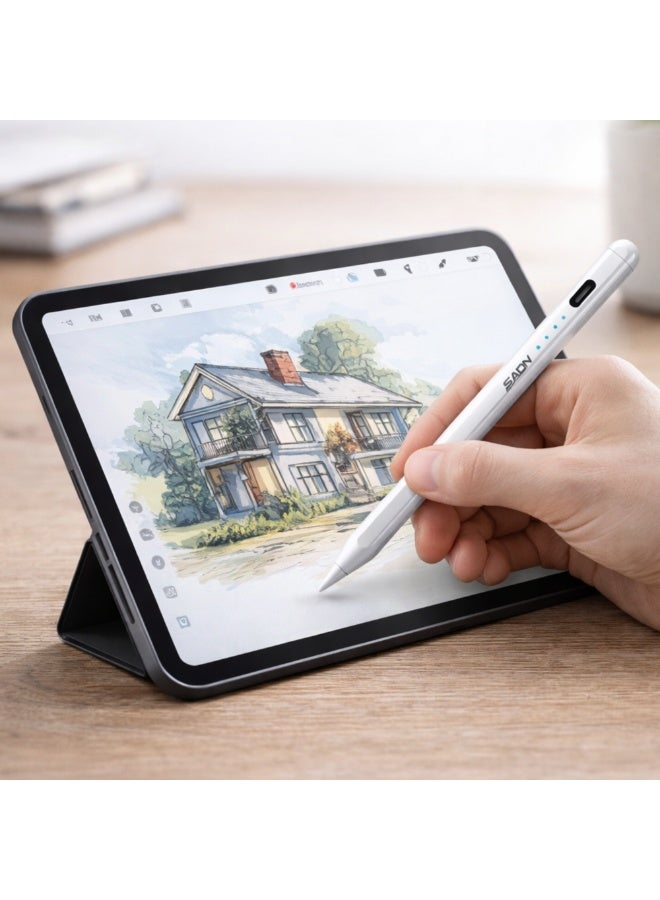 SADN Stylus Pen for iPad Pencil 2nd Generation with Tilt Sensitivity & Compatible with iPad Pro Gen, iPad Air 4th/5th Gen, iPad Mini 6th – Active Pen White - Image 4