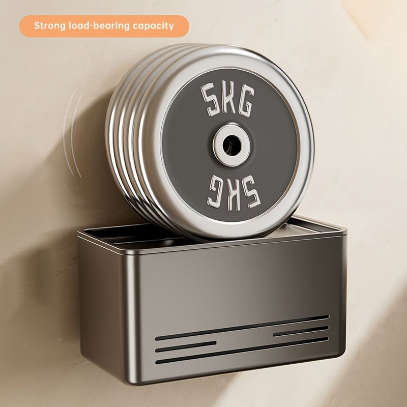 حامل مناشف ورقية أبيض فردي حامل فرشاة مرحاض مثبت على الحائط بكأس شفط - Image 5