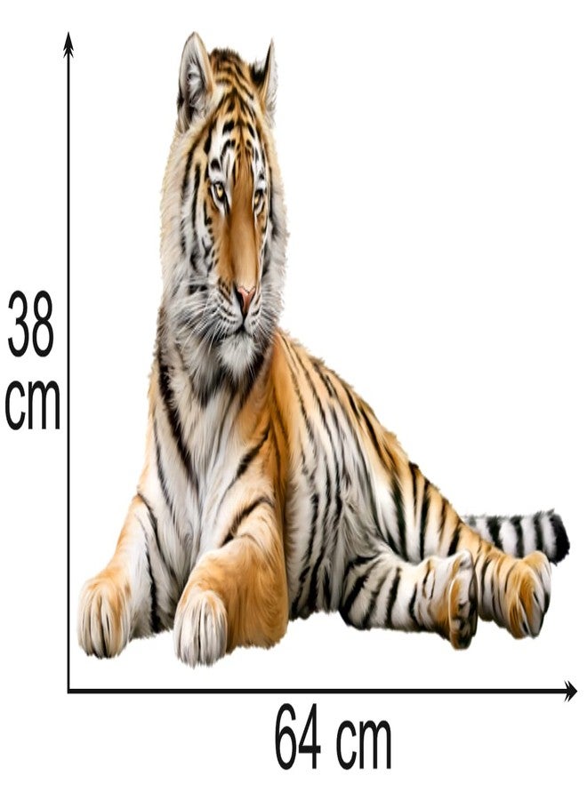 Akki World Cool Bengal Tiger Wall Sticker for Kids Room, Restaurant, Cafe, Bedroom, Living Room, Office (Multicolor, Size - 38 Cm X 64 Cm) - Image 2