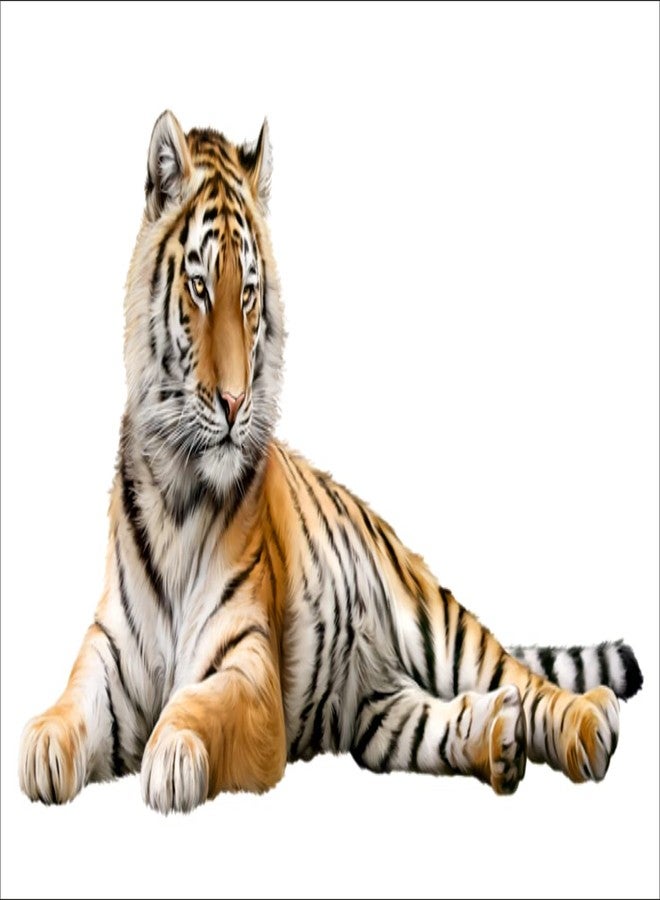 Akki World Cool Bengal Tiger Wall Sticker for Kids Room, Restaurant, Cafe, Bedroom, Living Room, Office (Multicolor, Size - 38 Cm X 64 Cm) - Image 1
