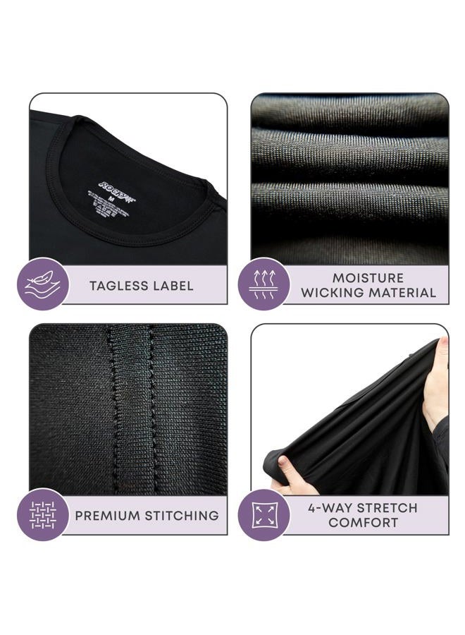 Rocky Thermal Underwear for Women (Long Johns Thermals Set) Shirt & Pants, Base Layer w/Leggings/Bottoms Ski/Extreme Cold (Black - Medium), Black, M - Image 3