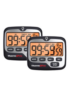 ThermoPro ThermoPro TM01 (2 pack) Digital Kitchen Timer with Touchable Backlit and Count up Countdown Timer Loud Ring Magnetic Classroom Timer for Kids Teachers 