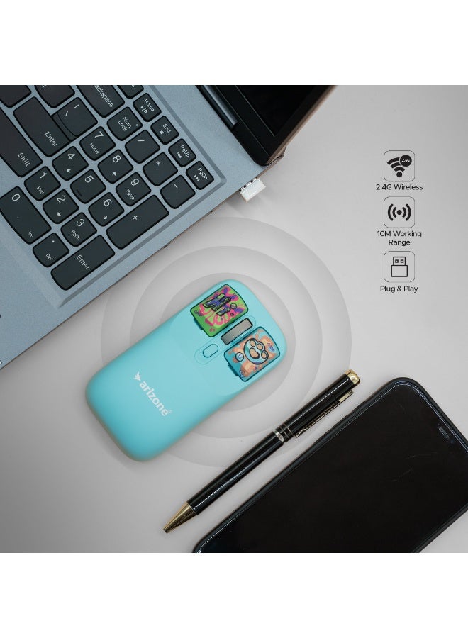 أريزون ماوس لاسلكي Arizone 2.4 جيجا هرتز مع DPI قابل للتعديل وشحن من النوع C - ماوس لاسلكي مريح مع مستقبل USB للكمبيوتر المحمول والكمبيوتر الشخصي - Image 3