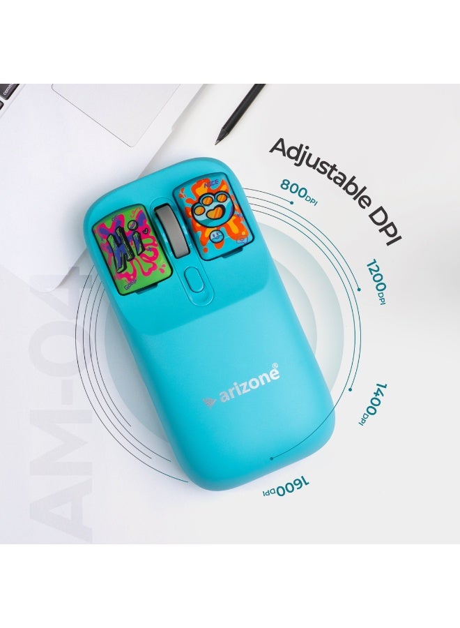 أريزون ماوس لاسلكي Arizone 2.4 جيجا هرتز مع DPI قابل للتعديل وشحن من النوع C - ماوس لاسلكي مريح مع مستقبل USB للكمبيوتر المحمول والكمبيوتر الشخصي - Image 4