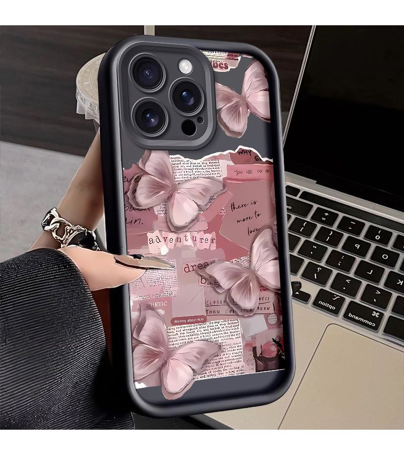 جراب هاتف لـ Magic 7 أسود متوافق مع Honor X9A X8A X7 Smart 40 Series Plus Pro Lite تصميم قصاصات على غرار مجلة INS أنيق كلاسيكي منسق - Image 2