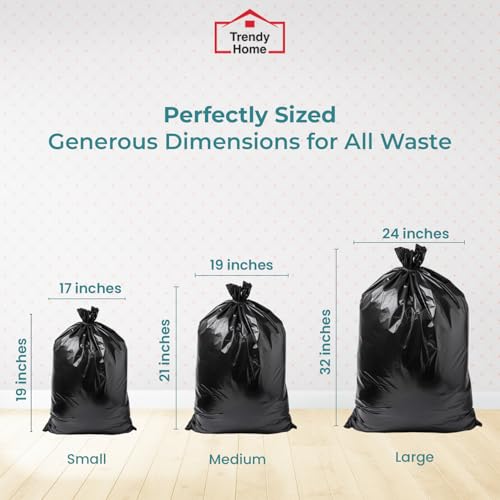 Senego by Trendy Home Garbage Bags for Dustbin (Pack of 6, Small, 180 Count, 17 x 19 Inches) for Dry & Wet Waste, Dustbin Trash Bags, Garbage Bag for Trash Cans, 30 Bags Per Roll (Black) - Image 5
