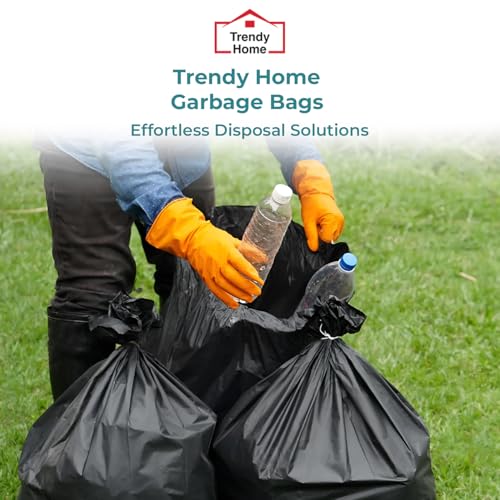 Senego by Trendy Home Garbage Bags for Dustbin (Pack of 6, Small, 180 Count, 17 x 19 Inches) for Dry & Wet Waste, Dustbin Trash Bags, Garbage Bag for Trash Cans, 30 Bags Per Roll (Black) - Image 2