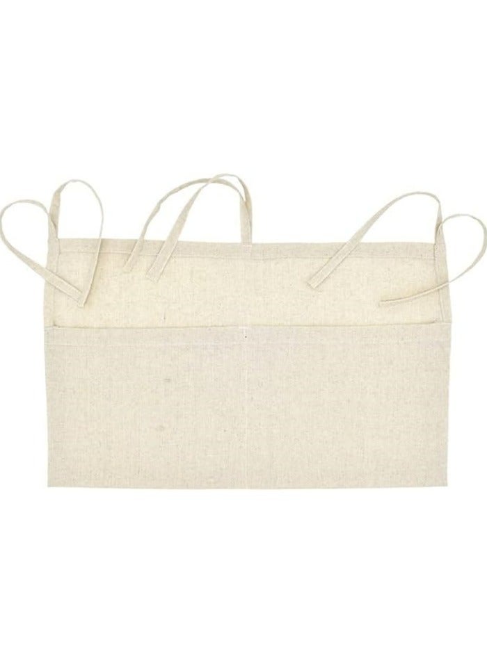 Linen Baby Bedside Hanging Storage Bag,2 Pockets Organizer for Baby Cribs and Toys - Image 5