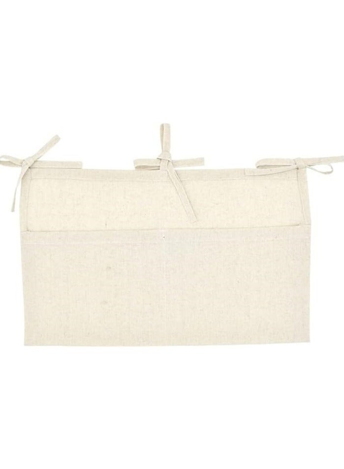 Linen Baby Bedside Hanging Storage Bag,2 Pockets Organizer for Baby Cribs and Toys - Image 4
