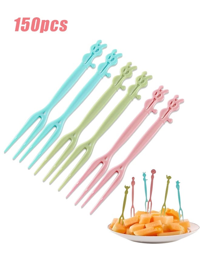 HOMESTAR 150 Pcs Disposable Plastic Forks Beautiful Mini Fruit Forks Bistro Appetizer Dessert Salad Picks Forks Set Party supplies - Image 1