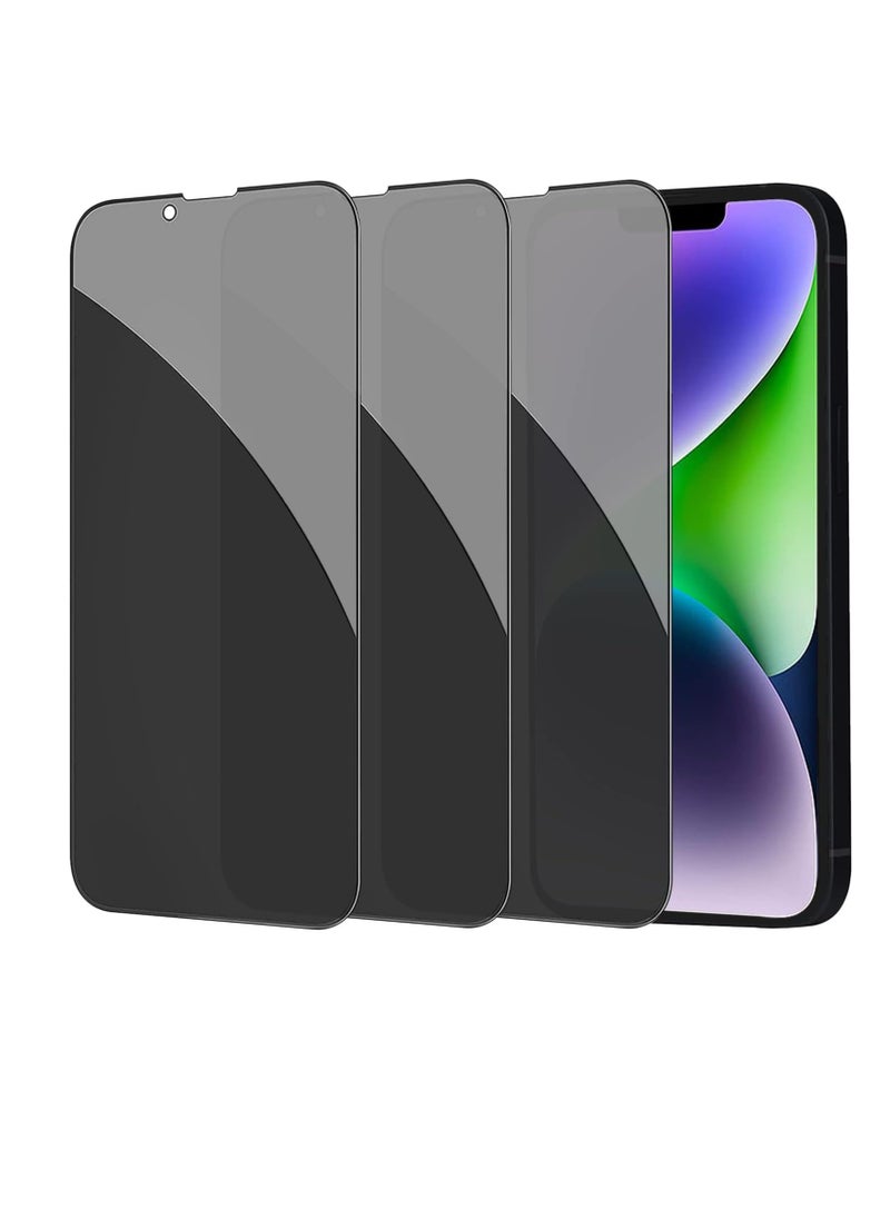 ماركة غير محددة شاشة الخصوصية لهاتف iPhone 14 Plus وiPhone 13 Pro Max (6.7 بوصة) واقي شاشة مضاد للتجسس لحماية الخصوصية من الزجاج المقوى، واقي شاشة الخصوصية من الزجاج المقوى الداكن [عبوة من 3 قطع]  - Image 1