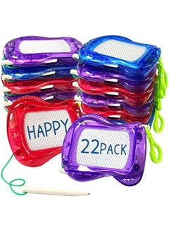 Generic 22 Pack Mini Magnetic Drawing Board(6 Colors), Kids Party Favors Backpack Keychain Doodle Drawing Boards, Erasable Sketch and Board Writing Pad for Boys Girls Classroom Supplies Goodie Bag Fillers  - Image 1