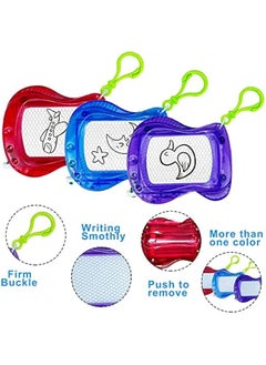 Generic 22 Pack Mini Magnetic Drawing Board(6 Colors), Kids Party Favors Backpack Keychain Doodle Drawing Boards, Erasable Sketch and Board Writing Pad for Boys Girls Classroom Supplies Goodie Bag Fillers  - Image 3