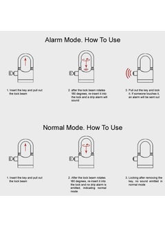 Shree Hari Shree Hari Alarm Lock Siren Motion Sensor safty for Home Anti Theft System Security Pad Lock House Office Cycle Bike 1Pc Black  - Image 5